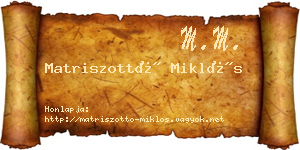 Matriszottó Miklós névjegykártya